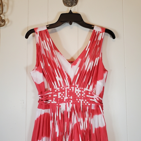 Sundance Island Rhythms Red Orange Tie Dye Fringe Midi Dress NWT Size 4 - Picture 4 of 12